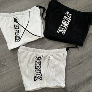 Victoria Secret Pink Shorts Bundle. Gray Black & White. Excellent condition